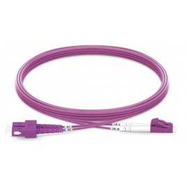 LC-SC Duplex OM4 Multimode OFNP 2.0mm Fiber Optik Patch Kablo